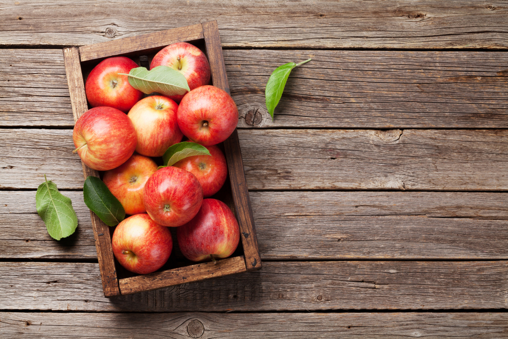 apples in crate